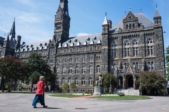 Melisande Colomb walks through Georgetown University