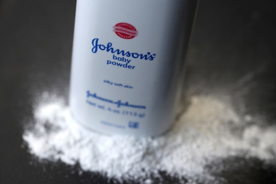 A container of Johnson's baby powder.