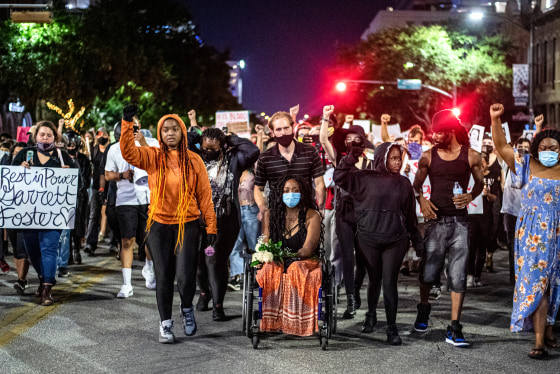 A march for Garrett Foster held in Austin