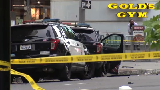 Man steals, crashes police SUV with officer inside in Los Angeles