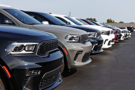 Dodge Durango models at a dealership in 2022.