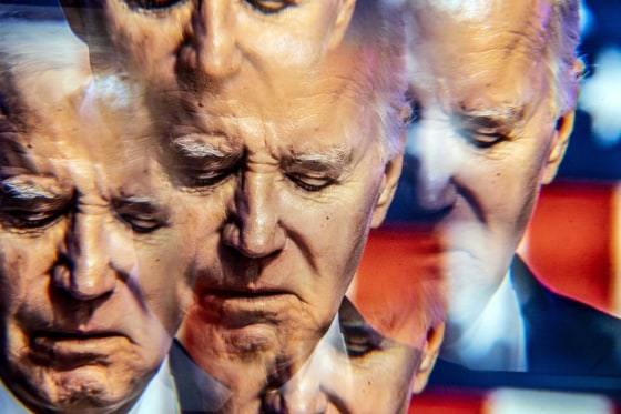 Multi-image of President Joe Biden against an American flag