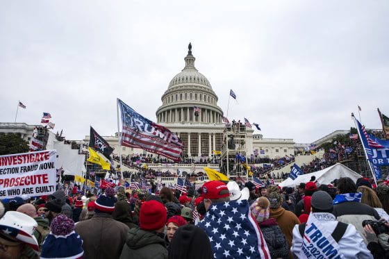 Supporters of President Donald Trump rally at the U.S. Capitol on Jan. 6, 2021.