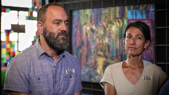 Jon Polin and Rachel Goldberg, parents of Hersh Goldberg-Polin, speak with NBC News’ Matt Bradley in Jerusalem.