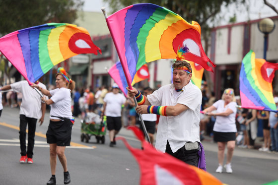 Gay Freedom Band of Los Angeles at the 2024 WeHo Pride Parade in West Hollywood, Calif.