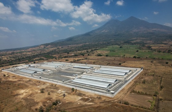 The Detention Center Against Terrorism (CECOT) mega prison on March 5, 2023 in Tecoluca, El Salvador. 