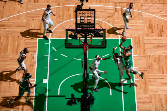 The Boston Celtics against the Dallas Mavericks