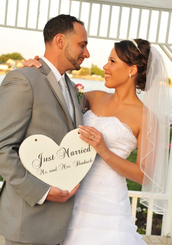 John and Ali Shadock on their wedding day in 2014. 