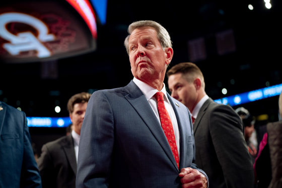 Georgia Gov. Brian Kemp walks through the CNN Spin Room ahead of a presidential Debate on June 27, 2024 in Atlanta.