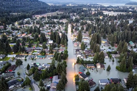 High water around homes.