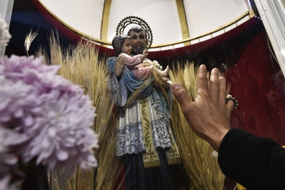 Known as the patron saint of the unemployed, Catholics visit the church on the Italian Saint's feast day to pray for prosperity and work.