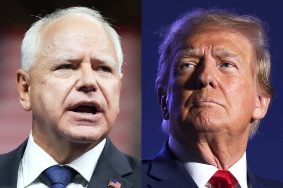 side by side tim walz donald trump politics political politicians