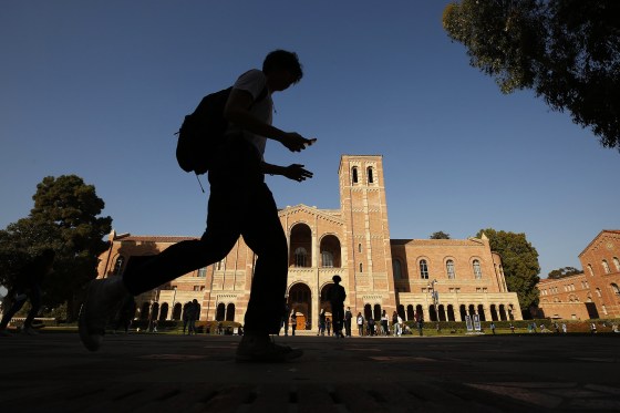 Royce Hall UCLA silhouette campus student