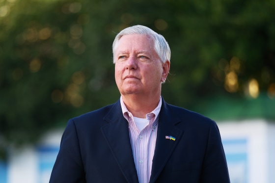 A bipartisan delegation from the USA arrived in Kyiv on an official visit. It includes Republican Lindsey Graham and Democrat Richard Blumenthal. (Photo by Vitalii Nosach/Global Images Ukraine via Getty Images)