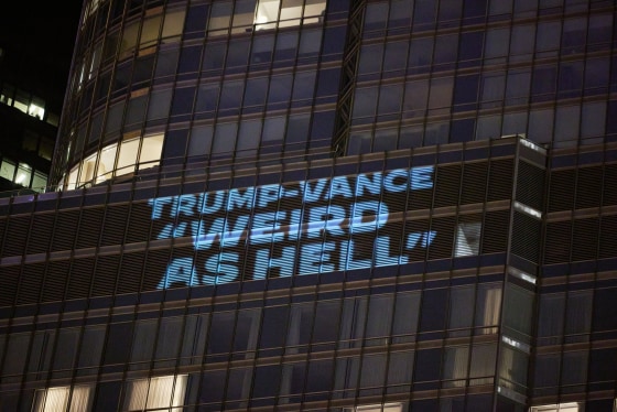 Image: The Democratic National Committee Projects Images On Trump International Hotel In Chicago Ahead Of Their Convention In Chicago This Week