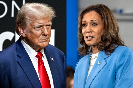 Former President Donald Trump; Vice President Kamala Harris.