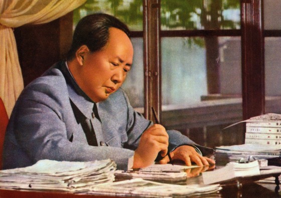 Mao Tse-Tung at His Desk