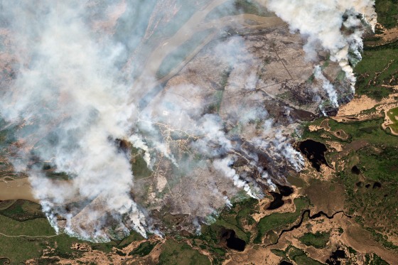 Satellite Imagery Of Fox Lake Wildfires. 