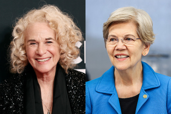 Carole King and Senator Elizabeth Warren.