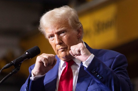 Donald Trump raising his fists