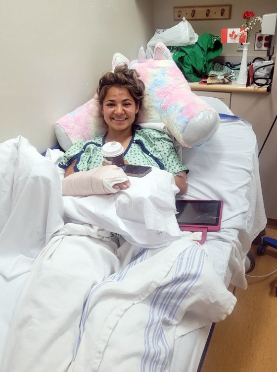 Vanessa Chaput, 24, of Yukon, Canada, recovered in the hospital after a grizzly bear attack that required more than 30 stitches.