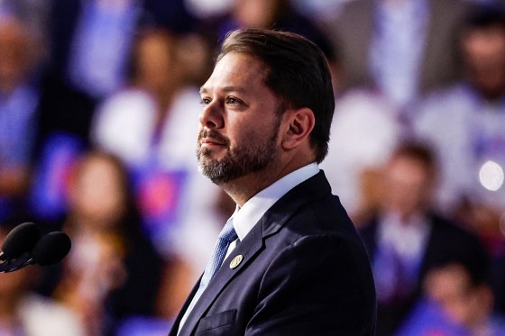 Ruben Gallego looks out towards the audience