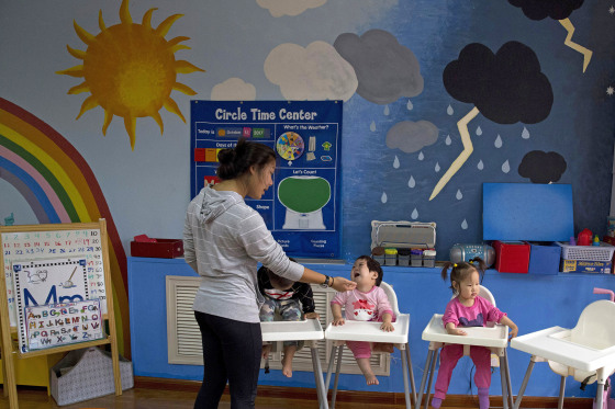 Children attend classes at a foster home of the New Hope Foundation on the outskirts of Beijing, China in 2017.