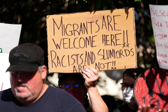 Image: apartment complex protest rally