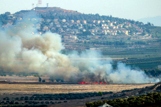 Smoke rises from an airstrike.