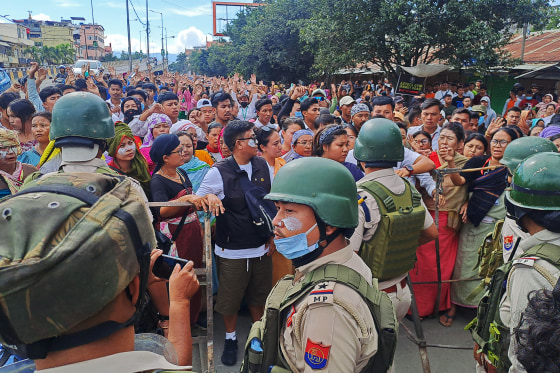 Authorities in India's strife-torn northeastern state of Manipur imposed a curfew on September 10 after violent rallies staged to condemn the latest round of killings in ethnic clashes. 