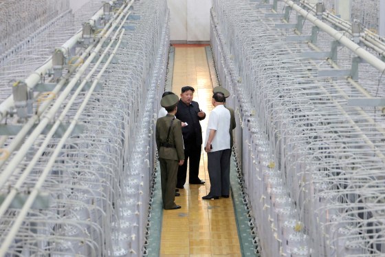 North Korean leader Kim Jong Un tours facilities during a visit to the Nuclear Weapons Institute and the production base of weapon-grade nuclear materials