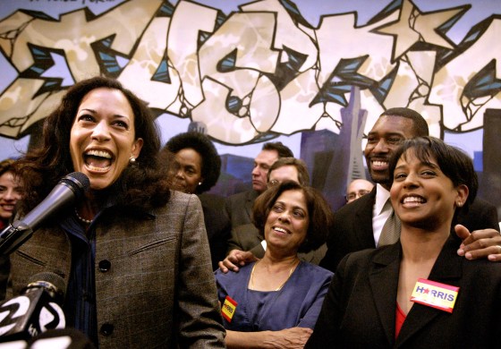 Kamala Harris with her mother Shyamala Harri