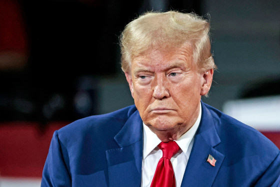 Donald Trump looks off to the side