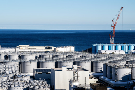 This picture taken on January 20, 2023 shows the storage tanks for contaminated water at the Tokyo Electric Power Company's (TEPCO) Fukushima Daiichi nuclear power plant, in Okuma of Fukushima prefecture.