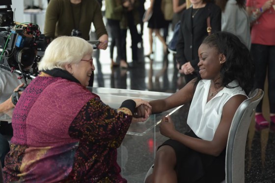 Elaine DePrince and ballerina Michaela DePrince at the Show'Em What's Underneath, Show'Em Your Jockey event in New York City on April 26, 2017.