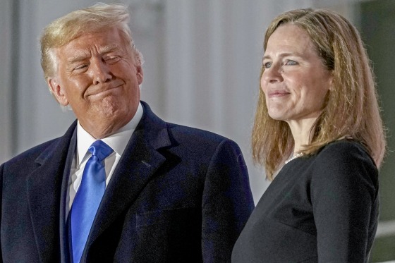 Donald Trump and Amy Coney Barrett.