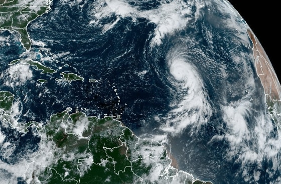 A satellite view of the tropical Atlantic.