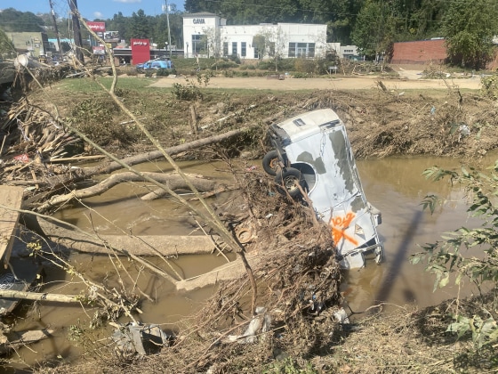 Scenes of devastation in the Biltmore Village section of Asheville, N.C.