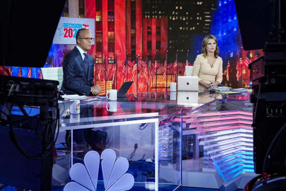 Lester Holt and Savannah Guthrie in Studio 1A