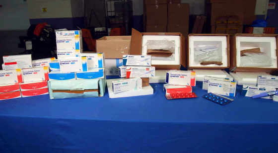 Seized Ozempic, Wegovy and other weight loss drugs at JFK International Mail Facility.