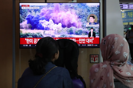 Television News Reacts To North Korean Detonation Of Inter-Korean Roads