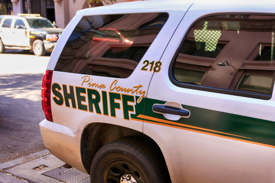 Pima County Sheriff patrol vehicle parked in downtown Tucson, Ariz.