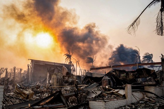 Houses destroyed by the fire.
