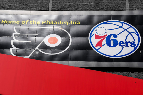 The Philadelphia Flyers and Philadelphia 76ers logos 