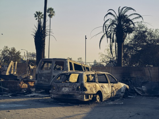 Remains from the fires in Altadena, Calif., on Jan. 10, 2025.