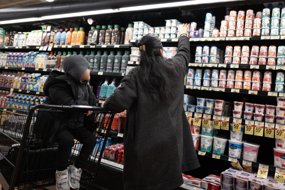 Customers shop at a grocery store on January 15, 2025 in Chicago, Illinois. 