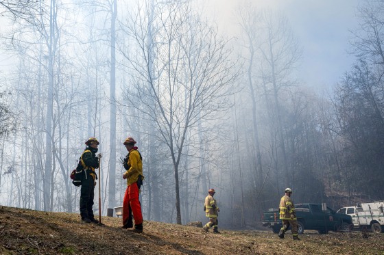 Firefighters on duty.