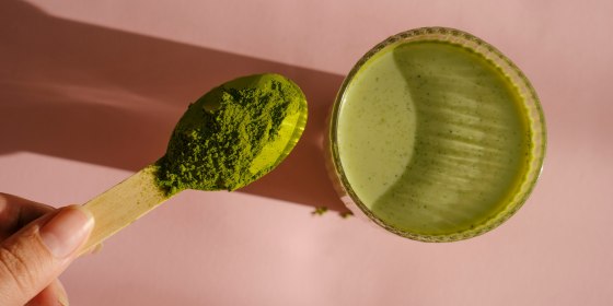 A type of green tea, matcha has an earthy, slightly bitter taste.