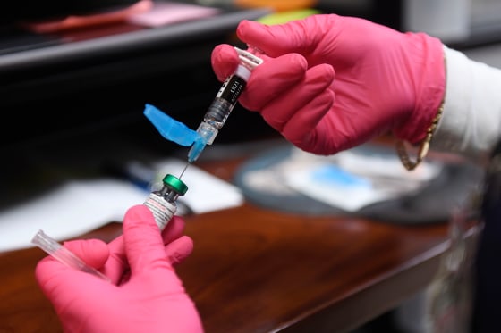 A measles, mumps and rubella vaccine is prepared