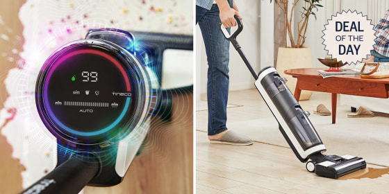 You can use the cordless appliance on hard, sealed surfaces like wood, laminate and tile. 
